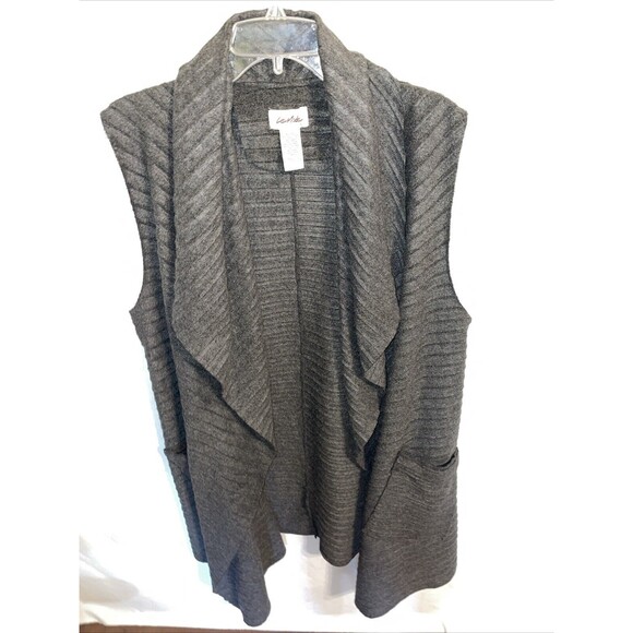 Le Moda Women’s Open Cardigan Size XL Gray Going Out Party Fall Comfort - Picture 1 of 12